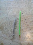 Select your tube and hook holder. The tube is generally fairly stiff and the hook holder is a soft silicone tube designed to hold the hook eye. For this SBS I used a smaller tube then Id like because I had it in green which is easier to see for demonstrative purposes.